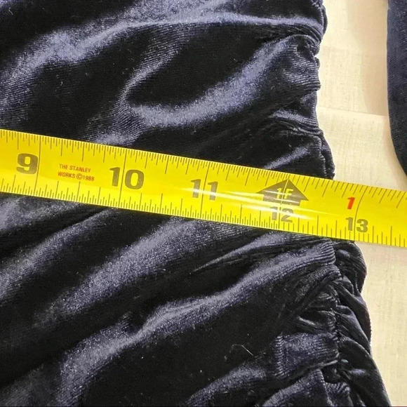 GUBBERRY Womens Velvet Wrap Dress Navy Blues Long Sleeve VNeck Bodycon Ruched M - Picture 13 of 13